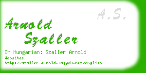 arnold szaller business card